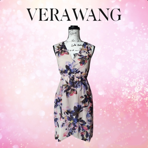 Vera Wang Dresses & Skirts - 👗 Vera Wang | Watercolor Faux Wrap Dress